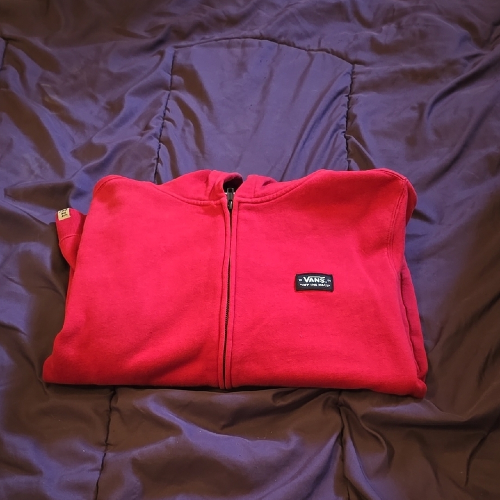 Vans Red Zip-Up Hoodie